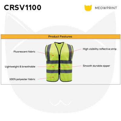 CRSV1100 Basic High Reflective Safety Vest 24-25 features