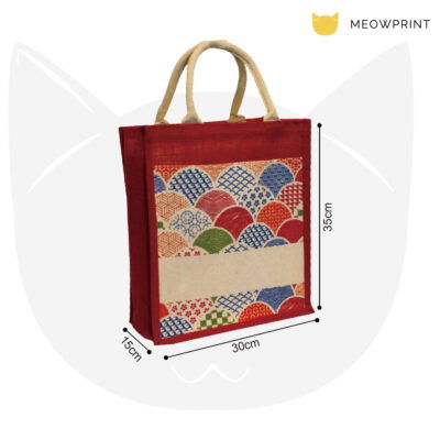 JB19 Patterned Laminated Jute Bag 23-24 size