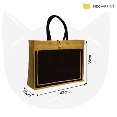 JB17 Laminated Jute Bag w Button 23-24 size