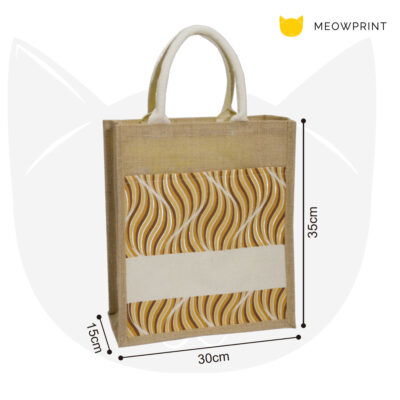 JB28 Wave Patterned Laminated Jute Bag 24-25 size