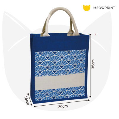 JB29 Fan Patterned Laminated Jute Bag 24-25 size
