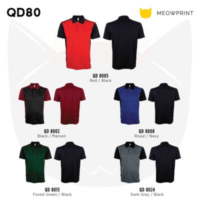 QD80 Multi-Tone Dri-Fit Polo T-Shirts (Mini Eyelet) 24-25 catalogue