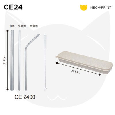 CE24 Stainless Steel Straw Set with Eco-Friendly Wheat Case 24-25 catalogue