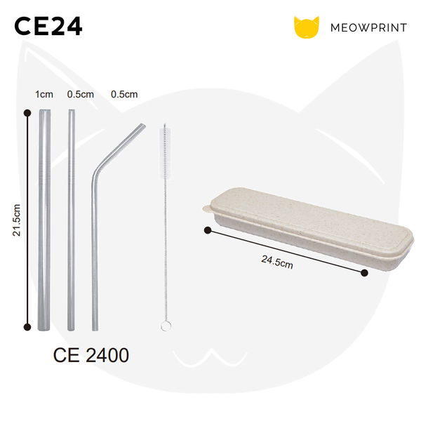 CE24 Stainless Steel Straw Set with Eco-Friendly Wheat Case 24-25 catalogue