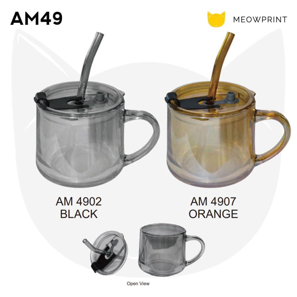 AM49 Glass Straw with PP Lid Cover Tumbler Mug (380ml) 24-25 catalogue