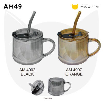 AM49 Glass Straw with PP Lid Cover Tumbler Mug (380ml) 24-25 catalogue