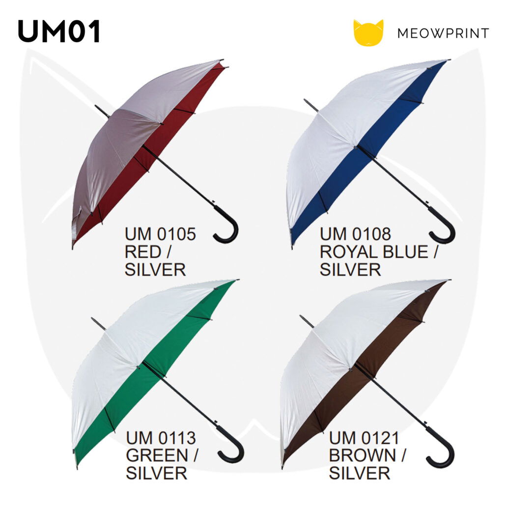 UM01 24″ Silver-Coated Umbrella (J-Handle) 24-25 catalogue