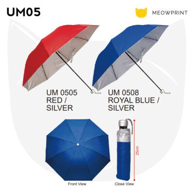 UM05 22″ Silver Coated Umbrella with Pouch (Straight-Handle) 24-25 catalogue
