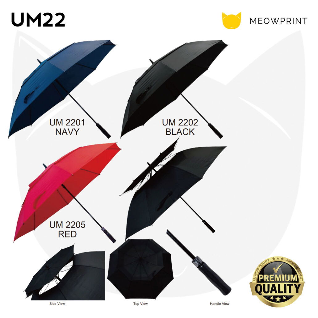 UM22 30″ Pongee Double Layer Golf Umbrella (Straight-Handle) 24-25 catalogue