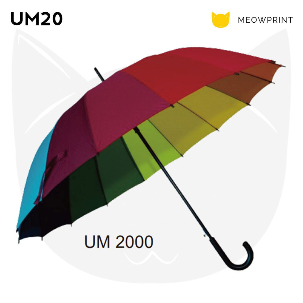 UM20 27″ Pongee Rainbow Umbrella (J-Handle) 24-25 catalogue