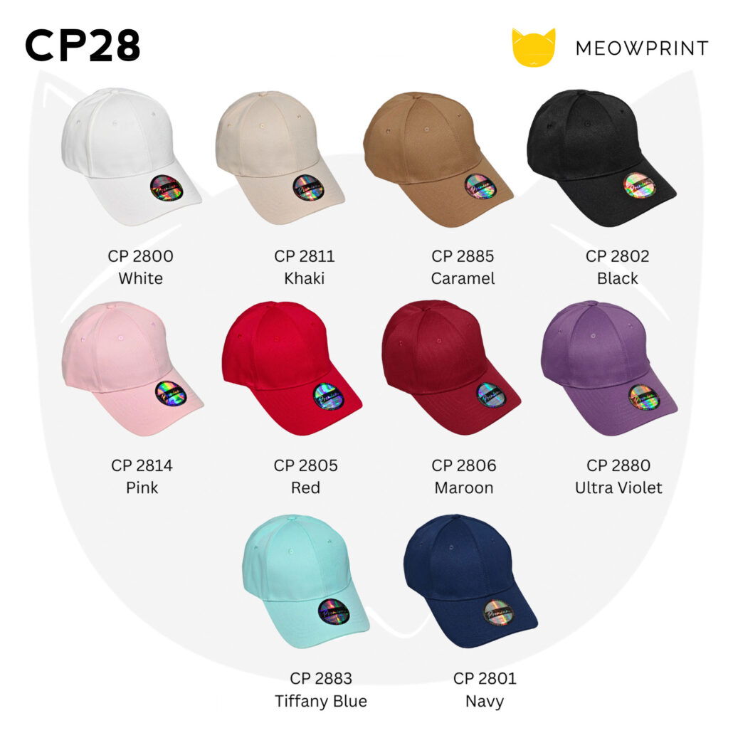 CP28 6-panel Polyester Baseball Cap w Visor Sticker 25-26 catalogue