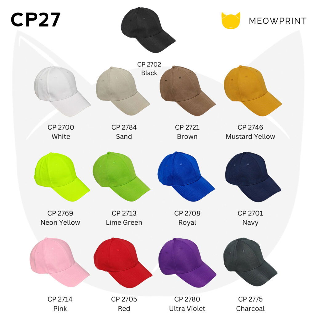 CP27 6-panel Baseball Cap w Adjustable Strap 25-26 catalogue