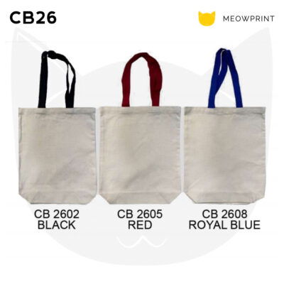 CB26 Cotton Canvas Tote Bag (12oz) w Colored Handle 25-26 catalogue