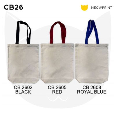 CB26 Cotton Canvas Tote Bag (12oz) w Colored Handle 25-26 catalogue