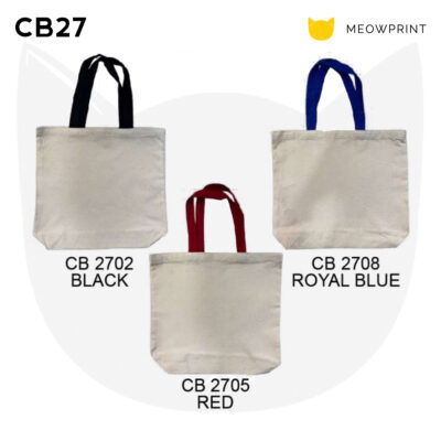 CB27 Cotton Canvas Tote Bag (12oz) w Colored Handle 25-26 catalogue