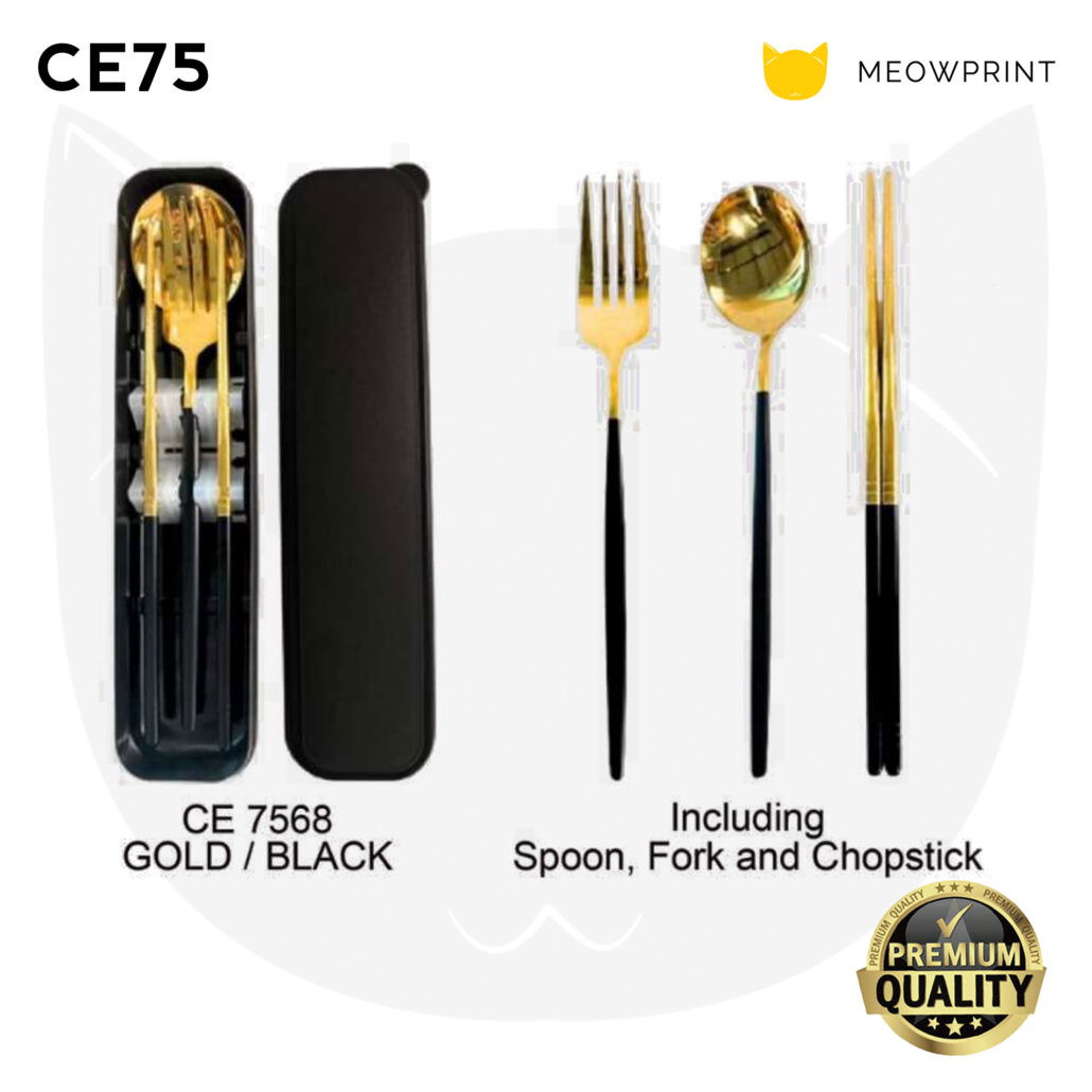 Cheap Corporate Gifts - CE75 Stainless Steel Cutlery Set (Gold)