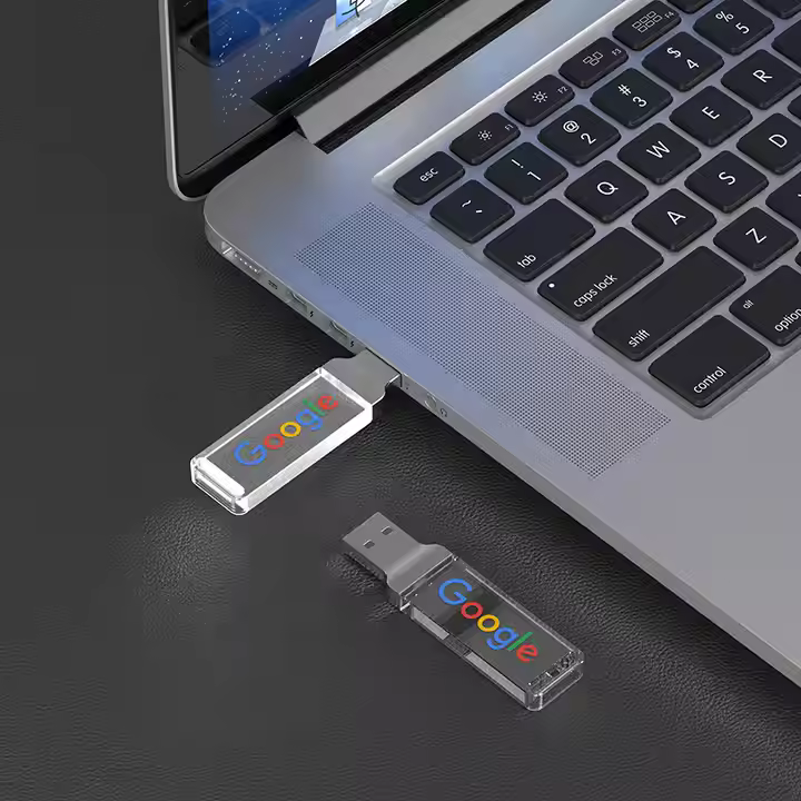 Slim Acrylic USB with Custom LED white led