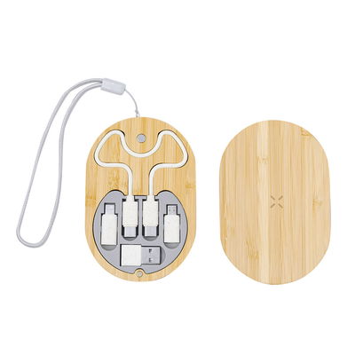 15W 5-in-1 Bamboo Charging Cable Set (Oval) (5)