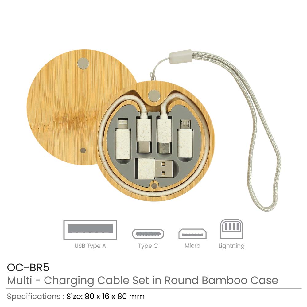 5-in-1 Bamboo Charging Cable Set (5)
