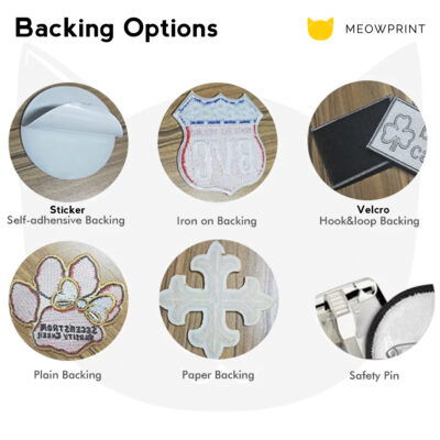 Custom Sublimation Print Patch (Customised from scratch) backingoptions