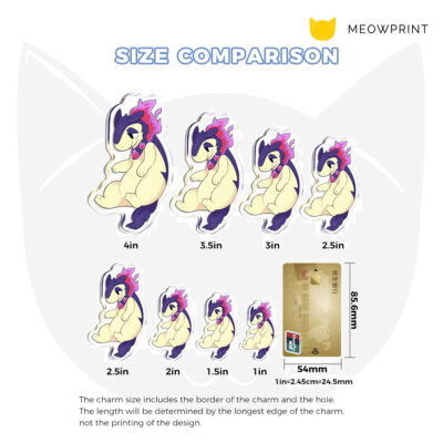 Custom Acrylic Pins (Customised from scratch) size comparison
