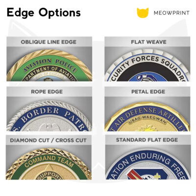Custom Challenge Coins (Customised from scratch) edge options