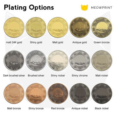 Custom Challenge Coins (Customised from scratch) plating options