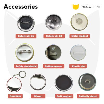 Custom Tinplate Button Badge 25-26 accessory options