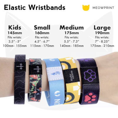 Custom Elastic Wristbands with Woven Logo (Full Color Printing) 25-26 size option