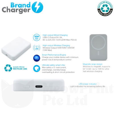 Powercharge 5,000 Eco Magnetic Wireless Powerbank 25-26 features