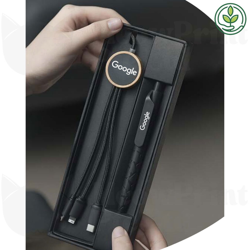 Bamboo & RPET 3-in-1 Charging Cable with Gel Pen Gift Set (2 items) catalogue