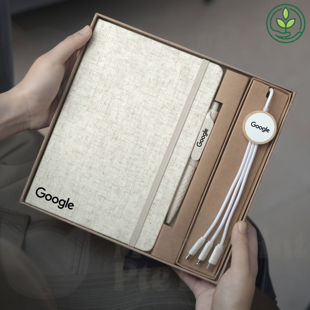 A5 Linen & Cotton Blend Notebook Set with Colored Tie Closure with Charging Cable 25-26 catalogue
