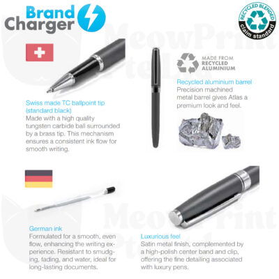 Atlas Eco Recycled Aluminium Pen 25-26 features
